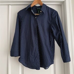 Lauren Ralph Lauren Navy Polka Dot Women’s Shirt